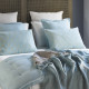 Plaid LEA lin - Bleu ciel