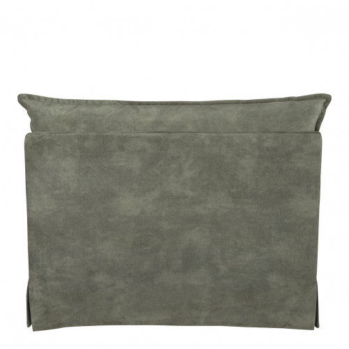 Fauteuil LÉO velours mousse et gris bleu