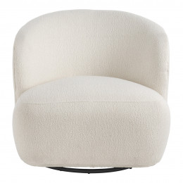 Fauteuil tournant  LISETTE bouclette - Crème