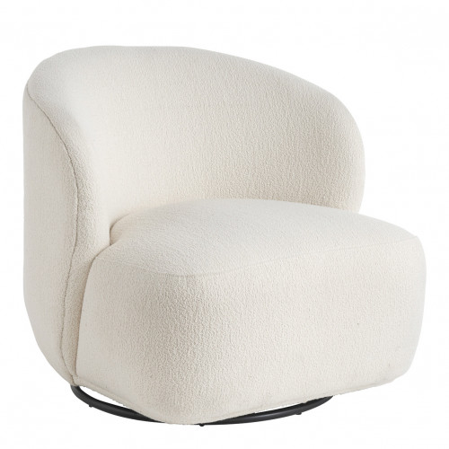 LISETTE Swivel Armchair in Bouclé - Cream