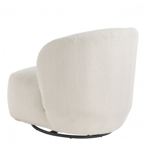 LISETTE Swivel Armchair in Bouclé - Cream