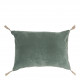 Coussin MATTEO velours et lin - Céladon