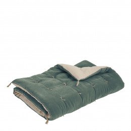 Futon MATTEO en velours de coton et lin - Céladon