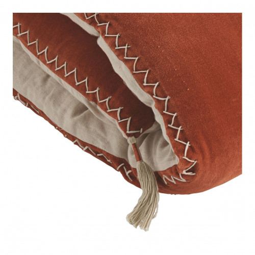 MATTÉO Futon in cotton velvet and linen - 180 x 80 cm - Burnt orange