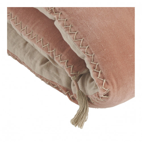 MATTÉO Futon in cotton velvet and linen - 180 x 80 cm - Pink