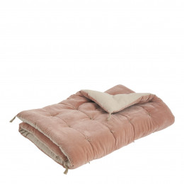 MATTÉO Futon in cotton velvet and linen - 180 x 80 cm - Pink