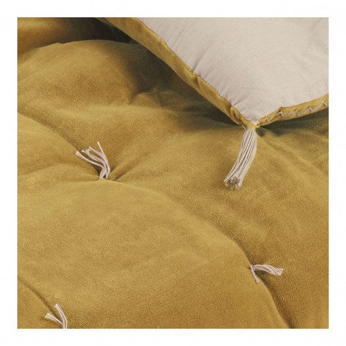 Futon MATTÉO en velours de coton et lin - 180 x 80 cm - Safran Futon MATTÉO en velours de coton et lin - 180 x 80 cm - Safran