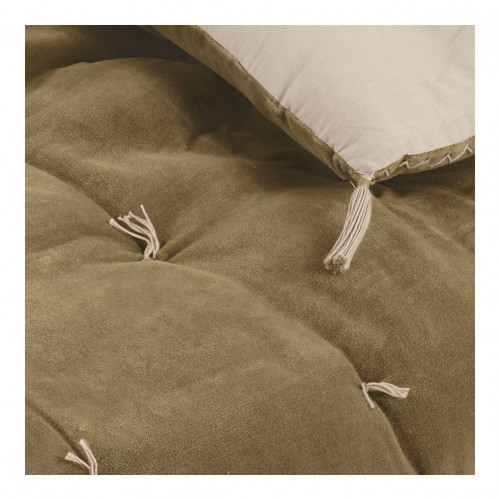 Futon MATTÉO en velours de coton et lin - 180 x 80 cm - Taupe Futon MATTÉO en velours de coton et lin - 180 x 80 cm - Taupe