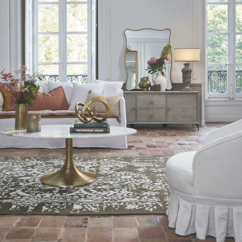 Lampshade - Beige with black trim - 48 x 23 cm