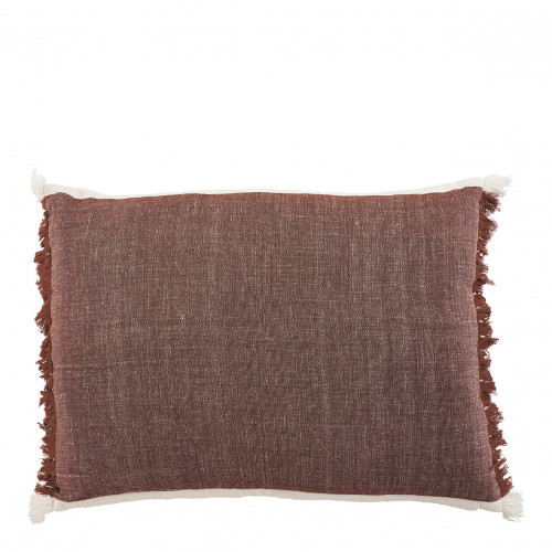 Coussin ASTRID coton et lin - Terracotta