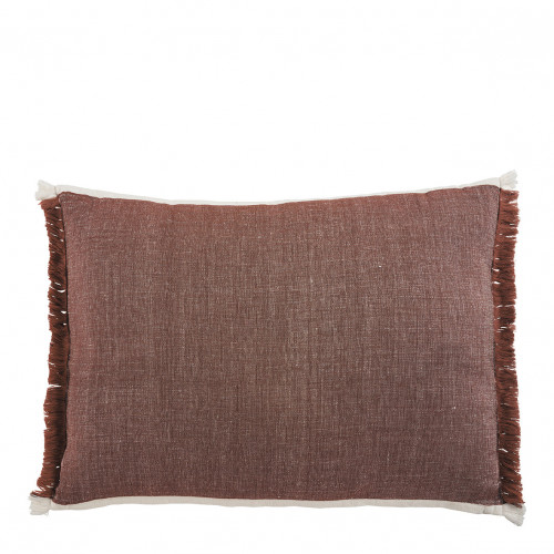 ASTRID cotton and linen cushion - Terracotta