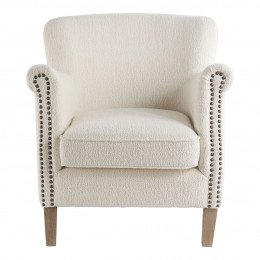 Fauteuil CLAUDE en bouclette - Crème