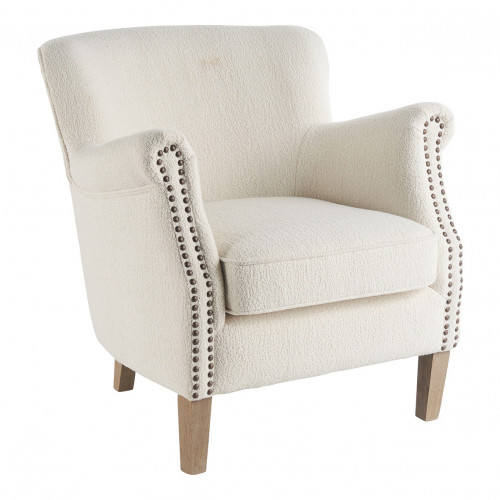 Fauteuil CLAUDE en bouclette - Crème