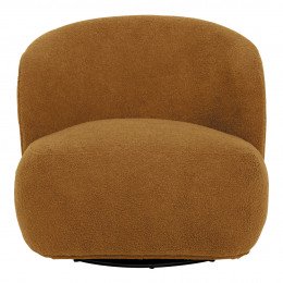 Fauteuil tournant LISETTE en bouclette - Curry