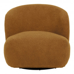 Fauteuil tournant LISETTE bouclette - Curry