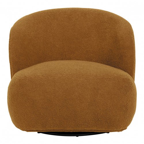 Fauteuil tournant LISETTE en bouclette - Curry