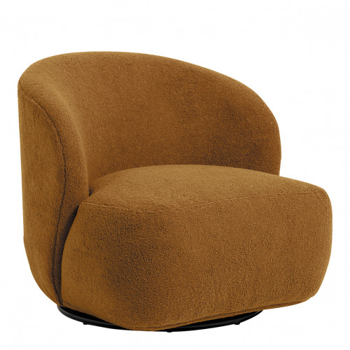 LISETTE Swivel Armchair in Boucle - Curry