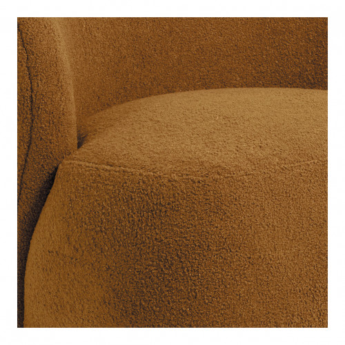 Fauteuil tournant LISETTE en bouclette - Curry