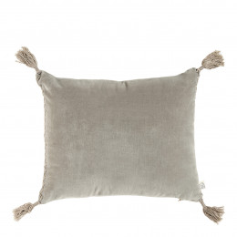 Coussin MATTEO velours et lin - Gris