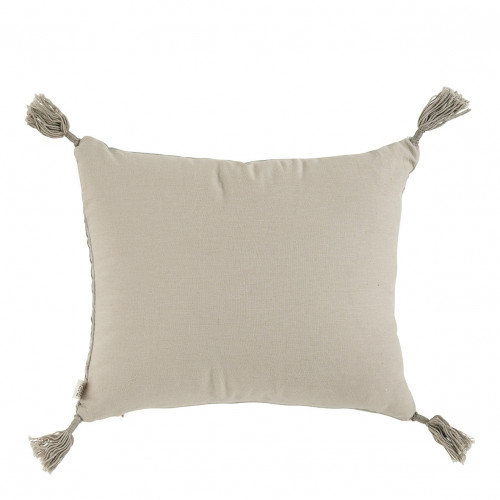 Coussin MATTEO velours et lin - Gris