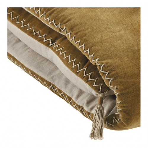 MATTÉO cotton velvet and linen futon - 180 x 80 cm - Bronze