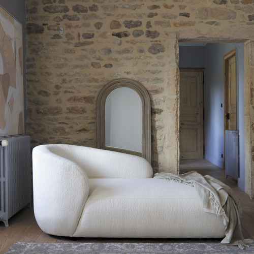 LISETTE bouclé chaise longue - Cream