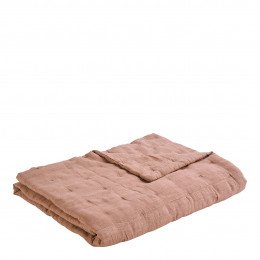 Couvre-lit CHLOÉ en lin lavé - 230 x 180 cm - Blush