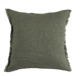 CHLOÉ Cushion Cover in Washed Linen - Khaki - 50 x 50 cm