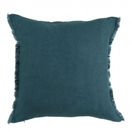 CHLOÉ Cushion Cover in Washed Linen - Petrol Blue - 50 x 50 cm
