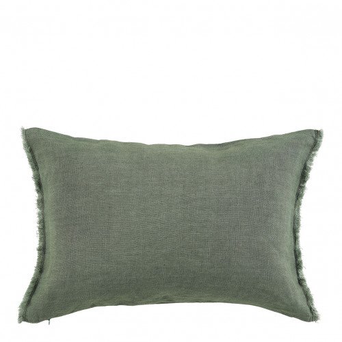 Housse de coussin CHLOE en lin lavé - Céladon - 60 x 40 cm