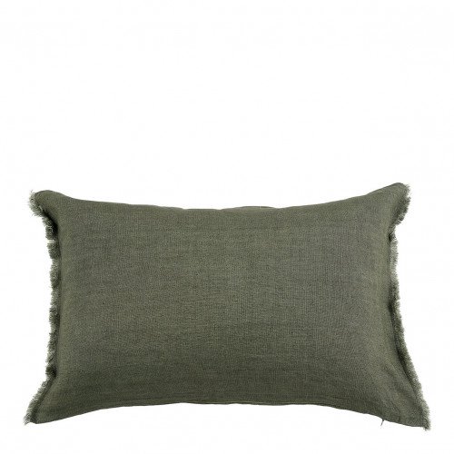 Housse de coussin CHLOÉ en lin lavé - Kaki - 60 x 40 cm Housse de coussin CHLOÉ en lin lavé - Kaki - 60 x 40 cm