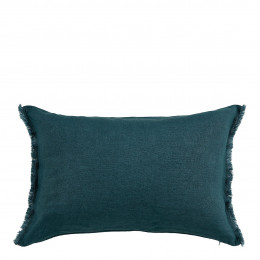 CHLOÉ Cushion Cover in Washed Linen - Petrol Blue - 60 x 40 cm