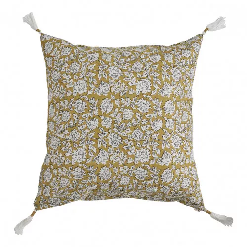 Housse de coussin ÉDEN en coton - Safran - 50 x 50 cm Housse de coussin ÉDEN en coton - Safran - 50 x 50 cm