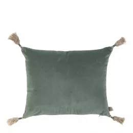 Housse de coussin MATTÉO en velours de coton et lin - Céladon - 30 x 40 cm