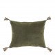 Housse de coussin MATTÉO en velours de coton et lin - Kaki - 30 x 40 cm
