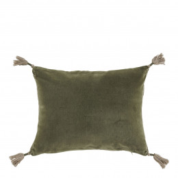 MATTÉO cushion cover in cotton velvet and linen - Khaki - 30 x 40 cm
