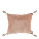Housse de coussin MATTÉO en velours de coton et lin - Rose - 30 x 40 cm