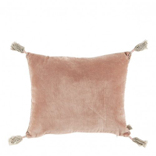 MATTÉO cushion cover in cotton velvet and linen - Pink - 30 x 40 cm