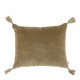 Housse de coussin MATTÉO en velours de coton et lin - Taupe - 30 x 40 cm