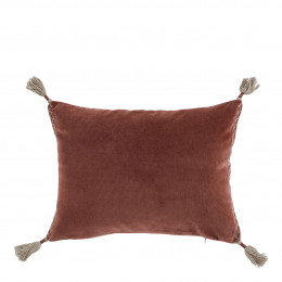 MATTÉO Cushion Cover in Cotton Velvet and Linen - Terracotta - 30 x 40 cm