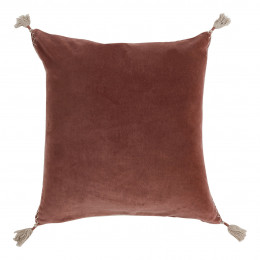 MATTÉO cushion cover in cotton velvet and linen - Terracotta - 50 x 50 cm