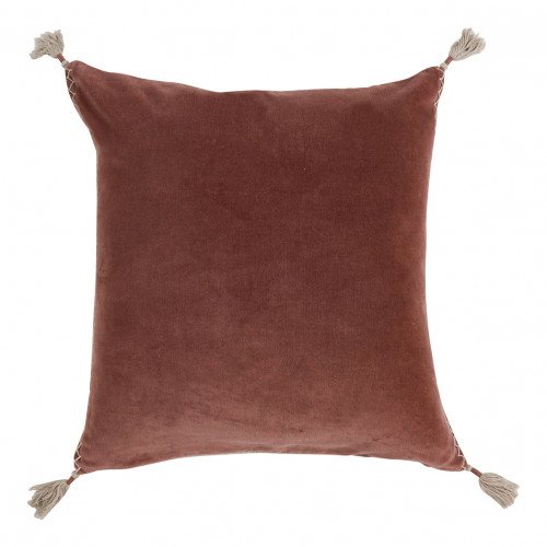 Housse de coussin MATTÉO en velours de coton et lin - Terracotta - 50 x 50 cm