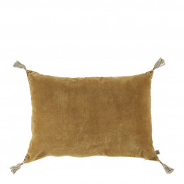 MATTÉO Cushion Cover in Cotton Velvet and Linen - Bronze - 60 x 40 cm