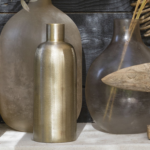 ÉLIAS Vase in Golden Metal - Large Size - H. 35 cm