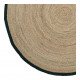 Tapis CERCLE rond en jute ourlé noir - ⌀ 200 cm