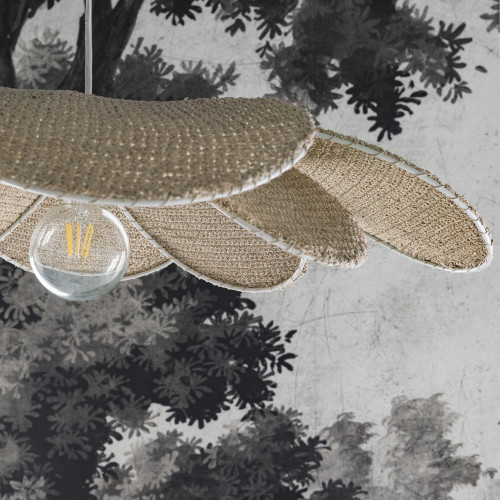 NARCISSE woven raffia pendant light