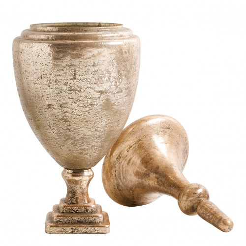 Pot jarre DAPHNÉ en verre mercurisé finition argent antique Pot jarre DAPHNÉ en verre mercurisé finition argent antique