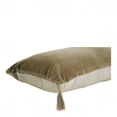 Housse de coussin MATTÉO en velours de coton et lin - Taupe - 60 x 40 cm Housse de coussin MATTÉO en velours de coton et lin - Taupe - 60 x 40 cm