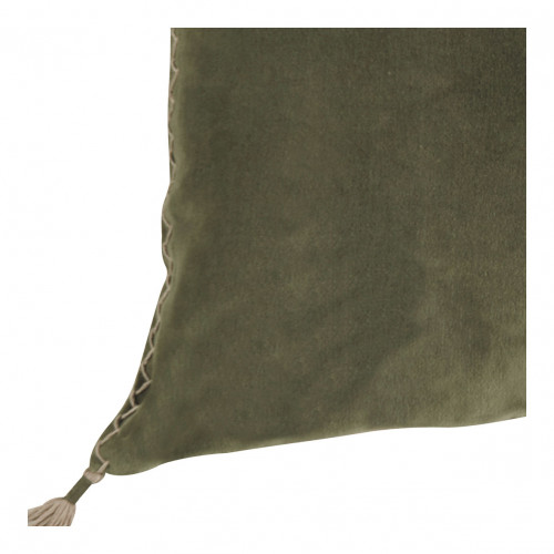MATTÉO Cushion Cover in Cotton Velvet and Linen - Khaki - 60 x 40 cm