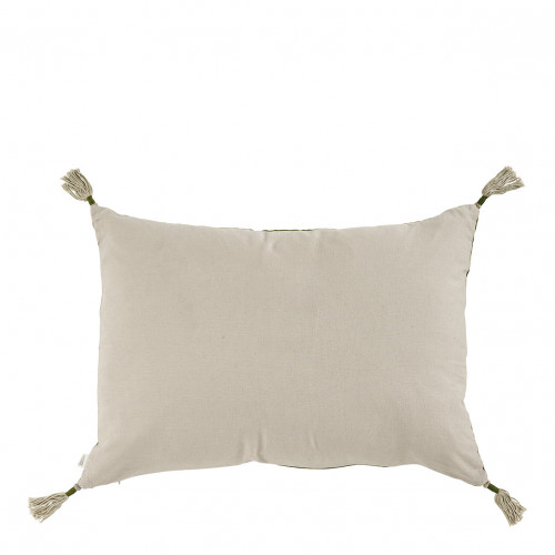 Housse de coussin MATTÉO en velours de coton et lin - Kaki - 60 x 40 cm